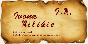 Ivona Milikić vizit kartica